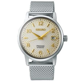 【SEIKO 精工】PRESAGE系列 調酒師 浮雕水晶杯設計 機械腕錶(SRPF37J1/4R35-04A0S)