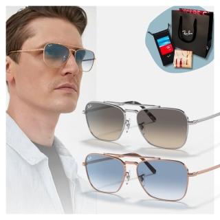 【RayBan 雷朋】雙槓金屬框太陽眼鏡(RB3636-003/32 58mm)