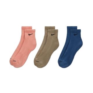 【NIKE 耐吉】襪子 Everyday 男女款 橘紅 綠 藍 短襪 厚底 三雙入 三色(SX6890-955)