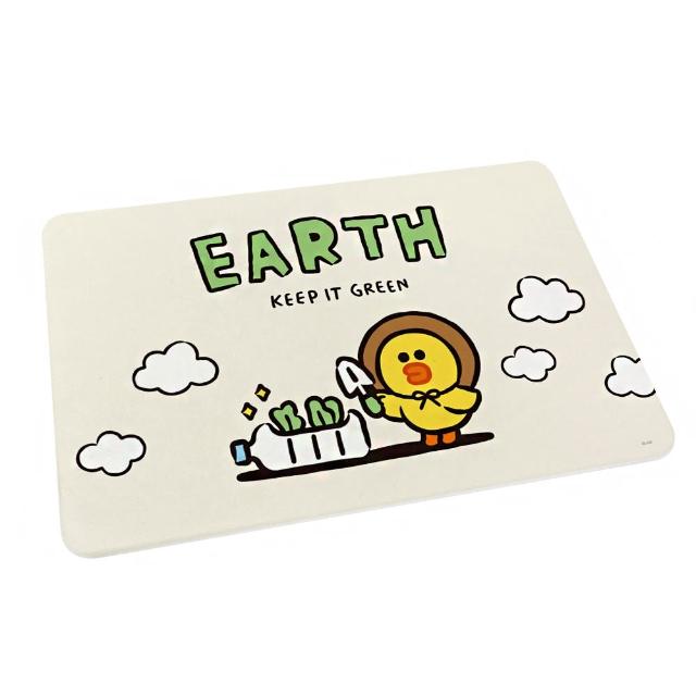 【收納王妃】LINE Friends 環保系列 硬式珪藻土 地墊 踏墊 吸水(尺寸:60x39x0.9cm)