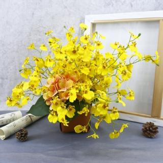 【HUGO DECO 榆果傢飾】文心蘭皮革盆香氛花藝(擬真花/香氛/花禮/節慶送花/中秋)