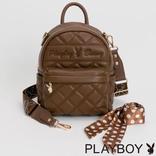 【PLAYBOY】後背包可肩背 Joy系列(咖啡色)