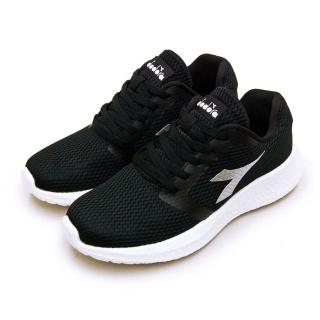 【DIADORA】女 迪亞多那 專業無縫TPU避震慢跑鞋 ETPU彈力球系列(黑銀 33607)