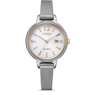 【CITIZEN 星辰】LADYS 初戀小事光動能米蘭腕錶31mm(EW2449-83A 銀色)