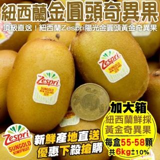 【WANG 蔬果】加大箱-Zespri紐西蘭黃金奇異果(原裝55-58顆/約6kg)