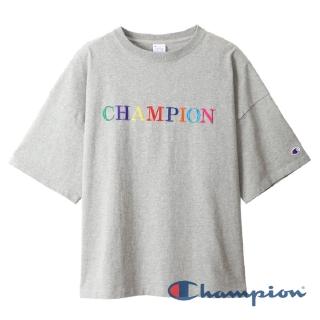 【Champion】Womens彩色Logo寬鬆短Tee-灰色