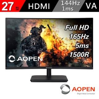 【Aopen 建碁】27吋 VA遊戲電競螢幕 支援HDMI/FreeSync(27HC5UR P)