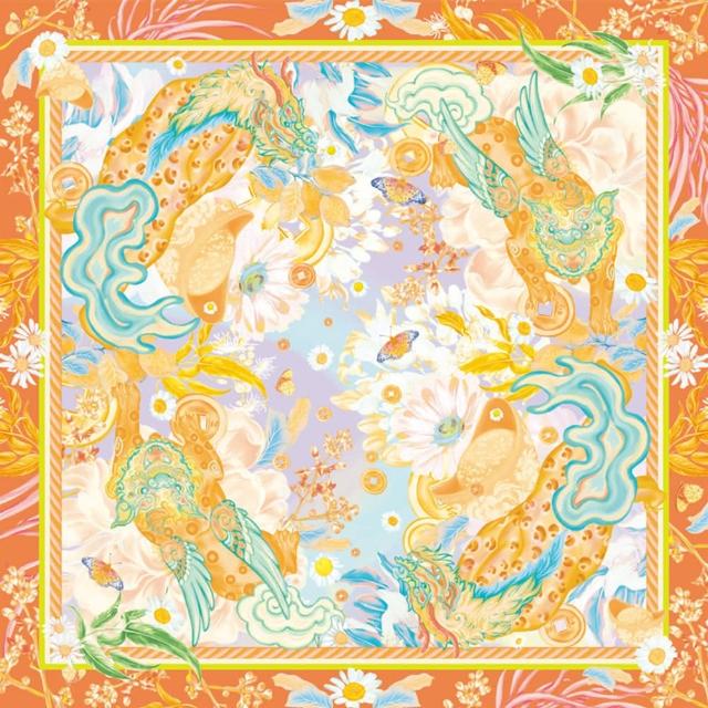 【好運道】招財除障-藝術畫絲巾(開運 好運 招財 除障)