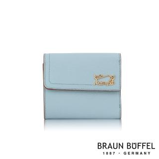 【BRAUN BUFFEL 德國小金牛】台灣總代理 索內特 9卡三折短夾-藍色(BF684-414-BL)