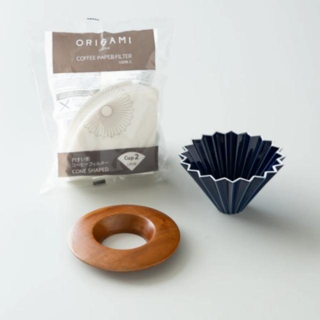 【ORIGAMI】日本 ORIGAMI 摺紙咖啡陶瓷濾杯組S 含杯座 11色(＋原廠濾紙Ｓ一包)