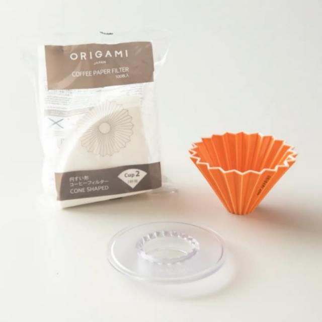 【ORIGAMI】日本 ORIGAMI 摺紙咖啡陶瓷濾杯組S 含杯座 11色(＋原廠濾紙Ｓ一包)