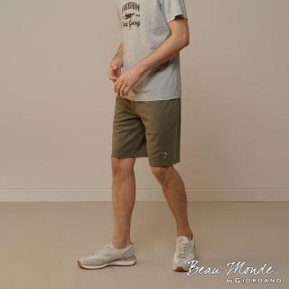 【GIORDANO 佐丹奴】男裝涼感抗菌抽繩短褲(23 花環綠)