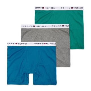 【Tommy Hilfiger】TOMMY 經典長版文字貼身四角內褲三件組-混色(平輸品)