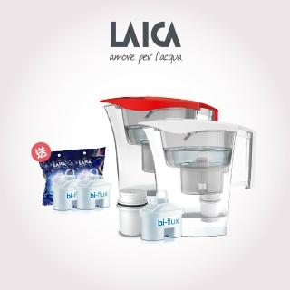【LAICA 萊卡】國際版除菌生飲濾水壺2.8L(1壺4芯)