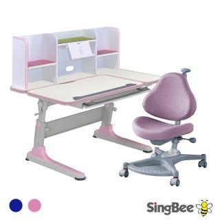 【SingBee 欣美】LeTaHo喜學兒 多功能升降L桌120cm桌面+桌上書桌+139s椅(兒童書桌椅/學習桌椅/成長桌椅組)