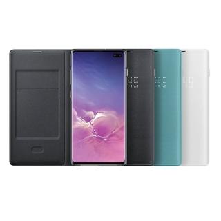 【SAMSUNG 三星】拆封新品 Galaxy S10 LED 原廠皮革翻頁式皮套(台灣公司貨)