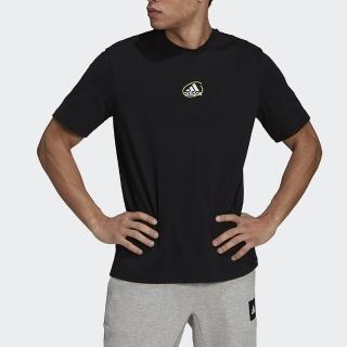 【adidas 愛迪達】上衣 男款 短袖上衣 運動 慢跑 亞規 SCRIBBLE TEE M 黑 GQ8308