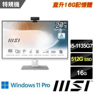 【MSI 微星】Modern AM271P 11M-629TW-SP1 白 27型(i5-1135G7/8GB+8G/512G PCIE/W11P)