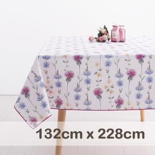 【CasaBella 美麗家居】防水桌巾 仲夏草花簾 132x228cm(防水 防油 PVC 桌巾 桌布 野餐桌巾)