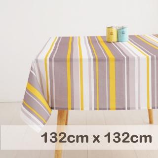 【CasaBella 美麗家居】布桌巾 琥珀條紋 132x132cm(歐式風格 裝飾 桌巾 桌布)