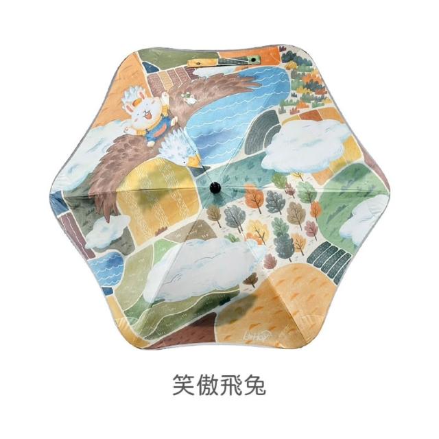 【LOHOY】童趣圓夢傘 兒童防戳圓角雨傘(兒童晴雨傘 圓角雨傘 防戳雨傘)