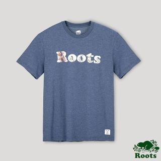 【Roots】Roots 男裝- 回歸根源系列 花卉元素短袖T恤(藍色)