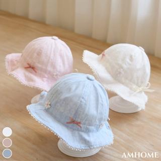 【Amhome】女寶寶可愛蝴蝶結遮陽公主帽#112555現貨+預購(3色)