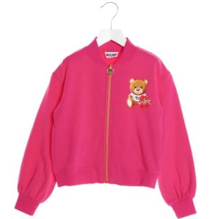 【MOSCHINO】童裝 小熊LOGO 桃紅色外套(10號)