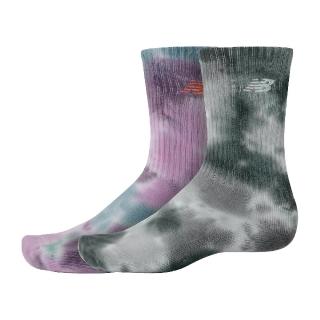 【NEW BALANCE】襪子 Essentials Endless Days 渲染 紫 綠 兩雙入 台灣製 中筒襪 長襪(LAS22362AS1F)