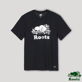 【Roots】Roots 男裝- 激光海狸LOGO短袖T恤(黑色)