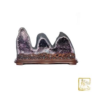 【吉祥水晶】巴西紫水晶洞 39.5kg(三峰水型晶洞)