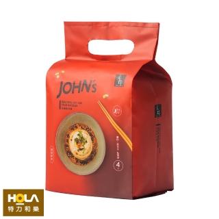 【HOLA】元鍋JOHNs大婚組 美麗酸辣麵 四入/袋 181g/入 /蔥油香拌麵 四入/袋 142g/入(任選三袋)