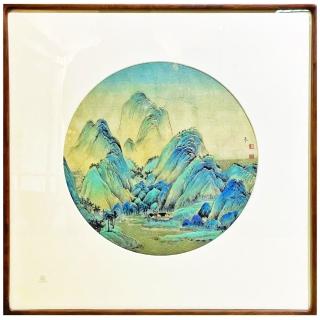 【先盈藝術】金雕大師何超金屬彩繪宮廷畫(山水仙境)