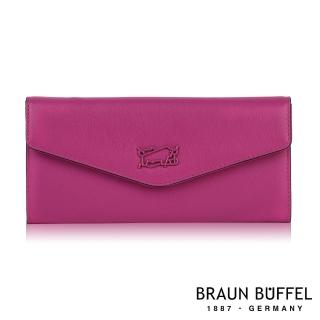 【BRAUN BUFFEL 德國小金牛】台灣總代理 SUPERSTAR-A 10卡兩折長夾-蘭花色(BF687-621-OF)