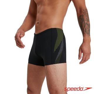 【SPEEDO】男 運動四角泳褲 Tech Panel(黑/綠)