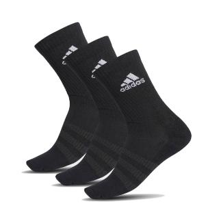 【adidas 愛迪達】襪子 Cushioned Crew 黑 白 長襪 男女款 中筒襪 3雙入 愛迪達(DZ9357)