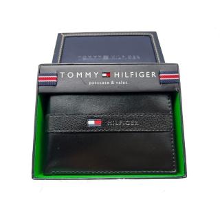 【Tommy Hilfiger】TOMMY 1+1活動雙層卡夾男短夾禮盒組-帥氣黑(黑色 31tl22X062)