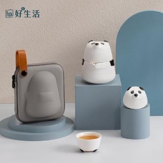 【hoi! 好好生活】南山先生 熊猫造型 陶瓷快客杯 一壺二杯