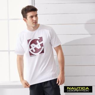 【NAUTICA】COMPETITION男裝撞色LOGO短袖T恤(白)