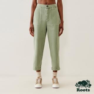 【Roots】Roots 女裝- 休閒平織長褲(綠色)