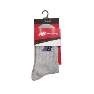 【NEW BALANCE】襪子 Crew Socks 灰 藍 長襪 中筒襪 男女款 休閒 運動 NB(7130400485)
