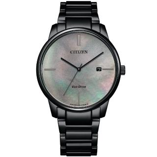 【CITIZEN 星辰】GENTS光動能男錶藍寶石雲朵灰白蝶貝面板主打款39.0mm(BM7525-84Y)