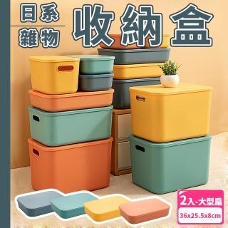 【樂邦】可疊加收納盒-大扁/2入(收納框E 雜物盒 儲物 整理)