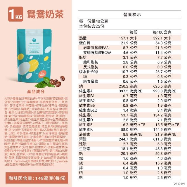【THE VEGAN 樂維根】植物性分離大豆蛋白 一入組 1KG/袋(優蛋白.高蛋白.蛋白粉.台灣製造.全素)