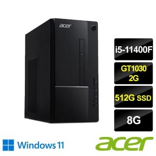 【Acer 宏碁】福利品 Aspire TC-1650 i5 六核電腦(i5-11400F/8G/512G SSD/GT1030 2G/Win11)