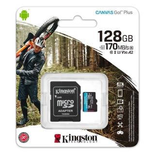 【Kingston 金士頓】全新版 128GB CanvasGO Plus microSDXC 記憶卡 SDCG3(極速170 MB/s 原廠永久保固)