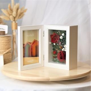 【Flower Plus】胭脂紅 永生花相框禮盒(永生花)