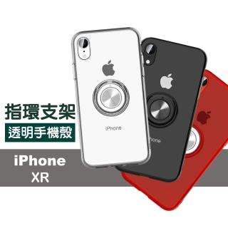 iPhone XR 6.1吋 手機殼 TPU透明指環支架手機保護殼透黑款(iPhoneXR手機殼 iPhoneXR保護殼)