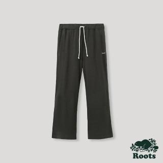 【Roots】Roots 女裝- 輕量毛圈布直筒寬褲(鐵灰色)