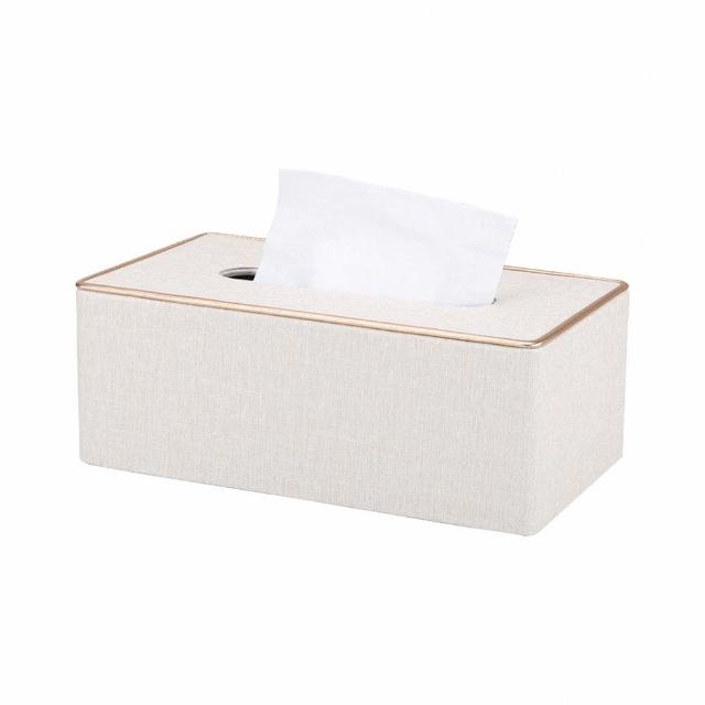 【原家居】輕奢質感亞麻衛生紙盒(面紙收納盒 紙巾盒 面紙套 收納盒 餐巾紙 置物盒)